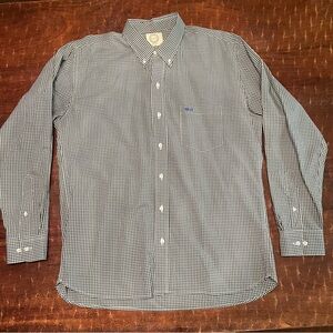 Coastal Cotton men’s Hunter green plaid long sleeved button down shirt  large
